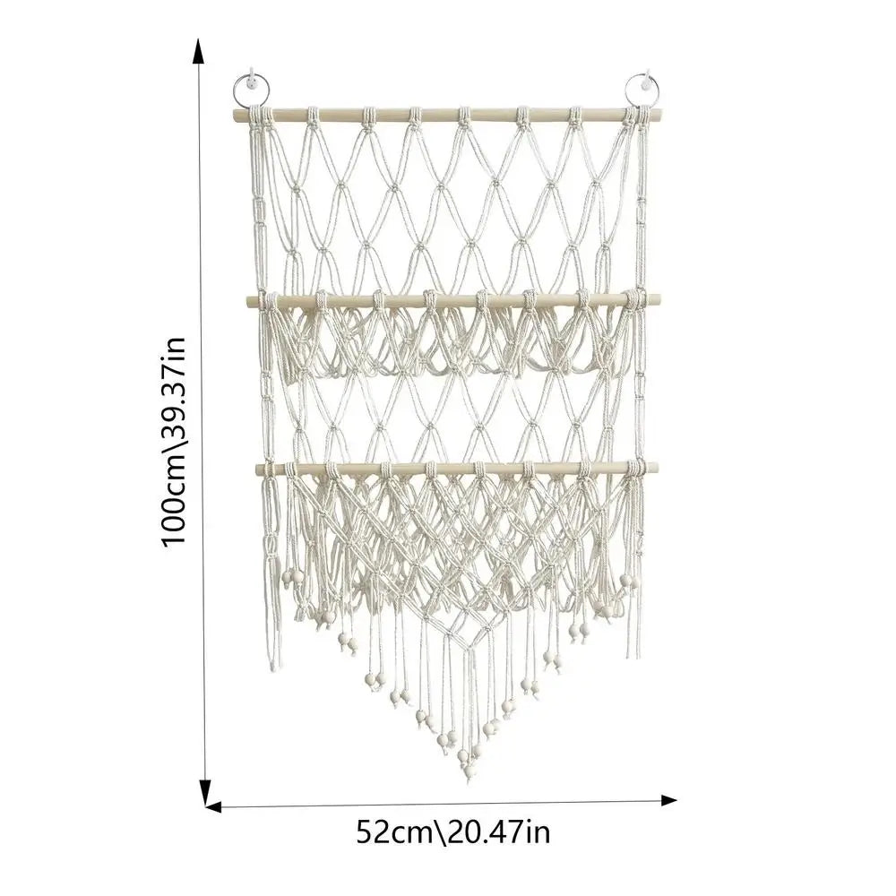 Bohemian Macrame Woven Wall Hanging Geometric Tapestry Home Decor