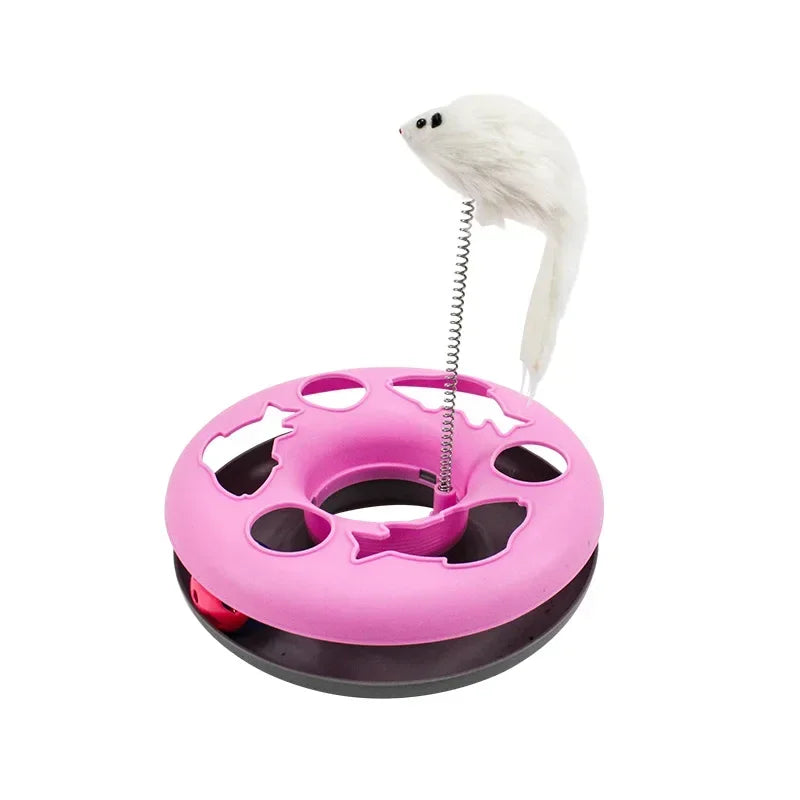Interactive Cat Roller Track Toy with Catnip Ball and Teaser Mouse