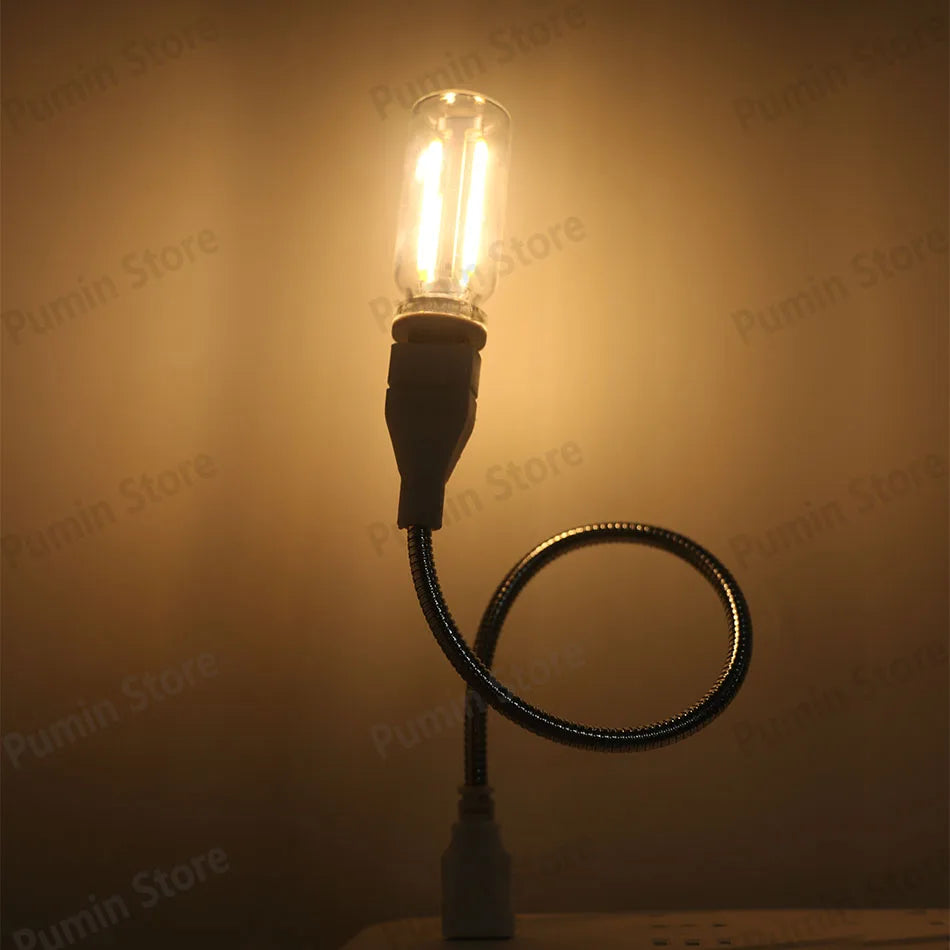USB Bendable LED Night Light Colorful Flexible Metal Hose Lamp