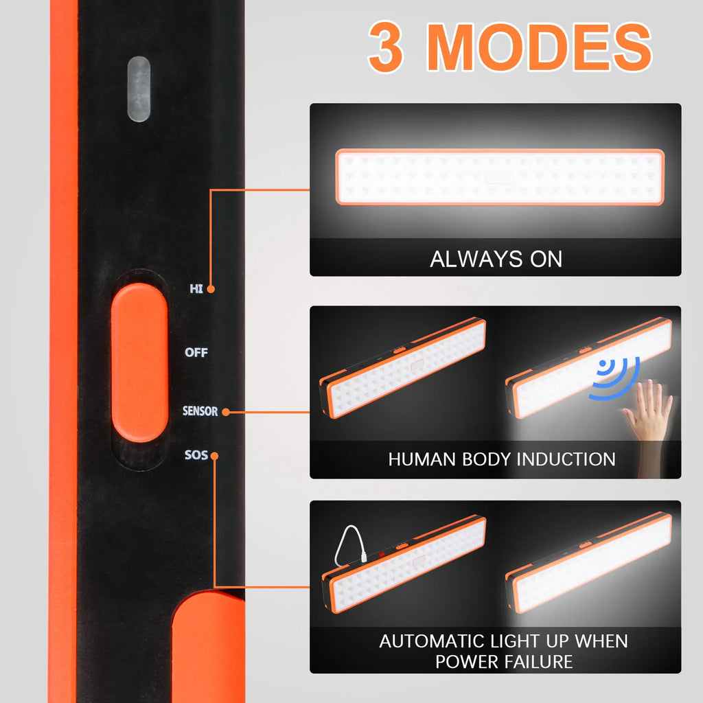 LED Rechargeable Emergency Light Portable Wall Mounted Induction Lamp