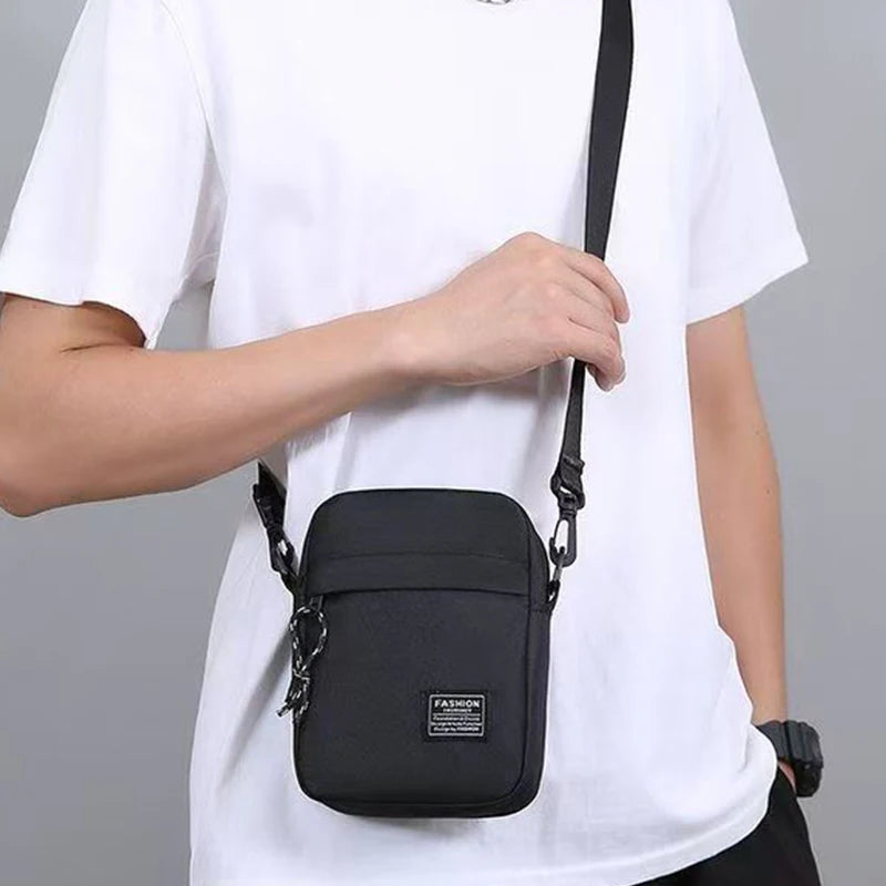 Mens Nylon Shoulder Crossbody Bag for School and Daily Use