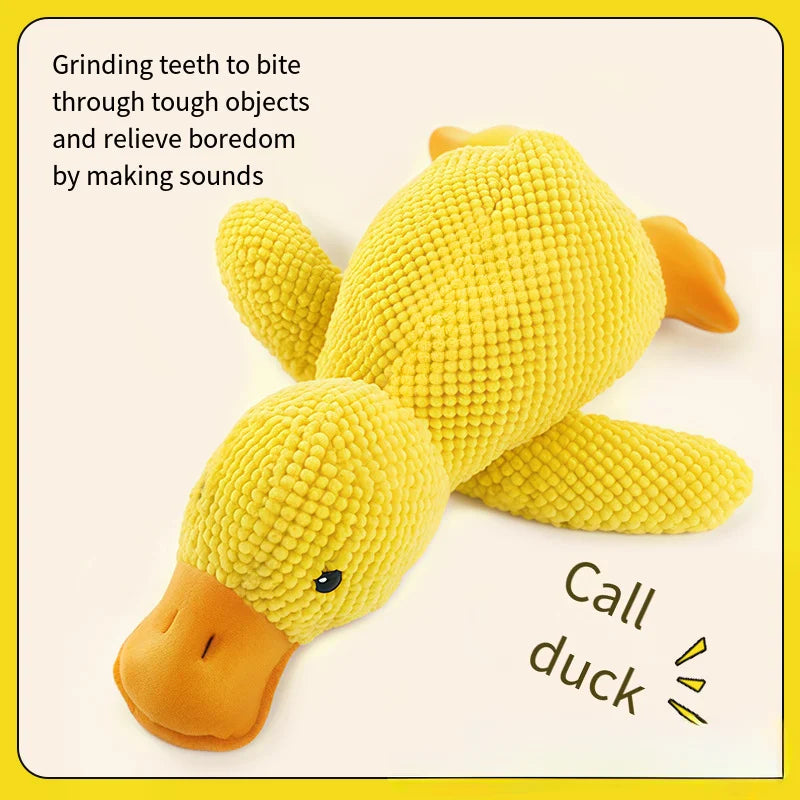 Plush Duck Pet Toy Chew Teething Toy for Dogs and Cats