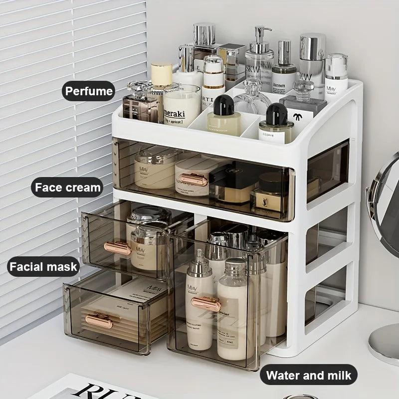 Large Capacity Dustproof Cosmetic Storage Box Drawer Organizers
