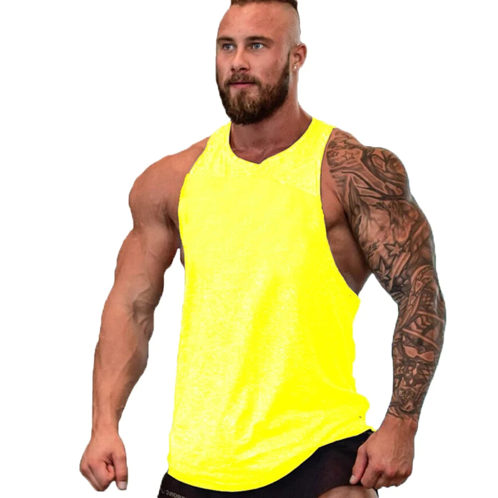 Mens Stringer Gym Tank Top Sleeveless Workout Fitness Shirt