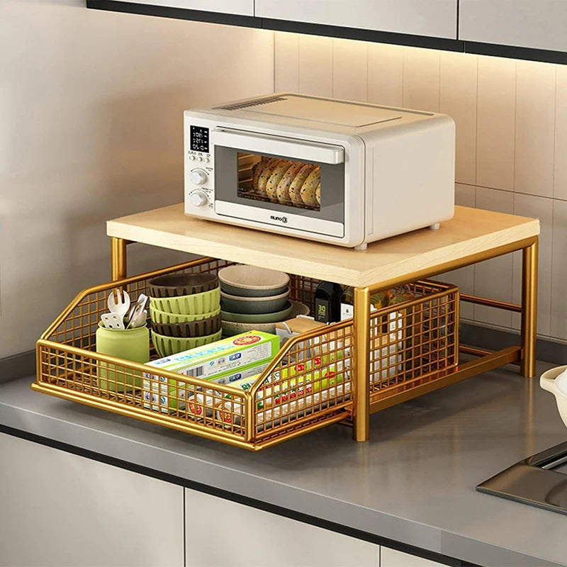 Kitchen Countertop Organizer Multi Use Shelf for Microwave and Spices