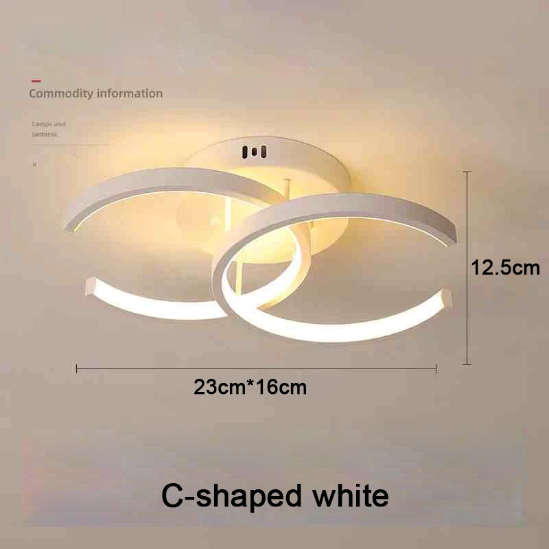 Modern LED 2 Ring Ceiling Light Creative Indoor Lighting Fixture