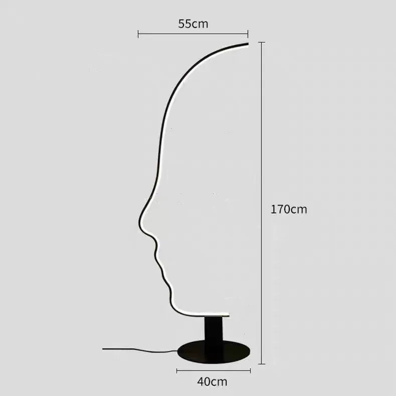 Modern Minimalist Human Face Art LED Floor Lamp