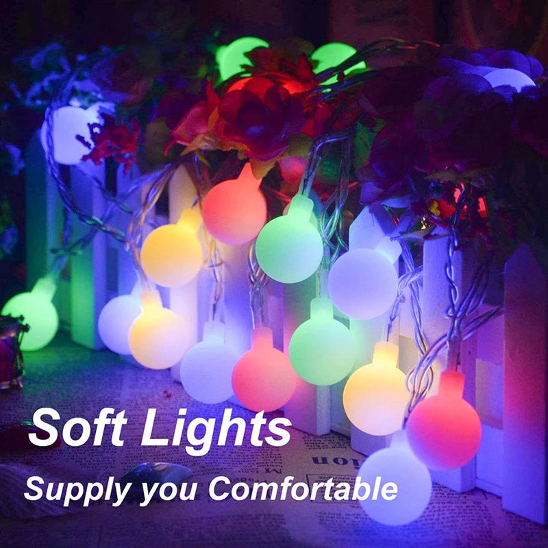 USB LED Festoon String Lights Waterproof Ball Fairy Lights
