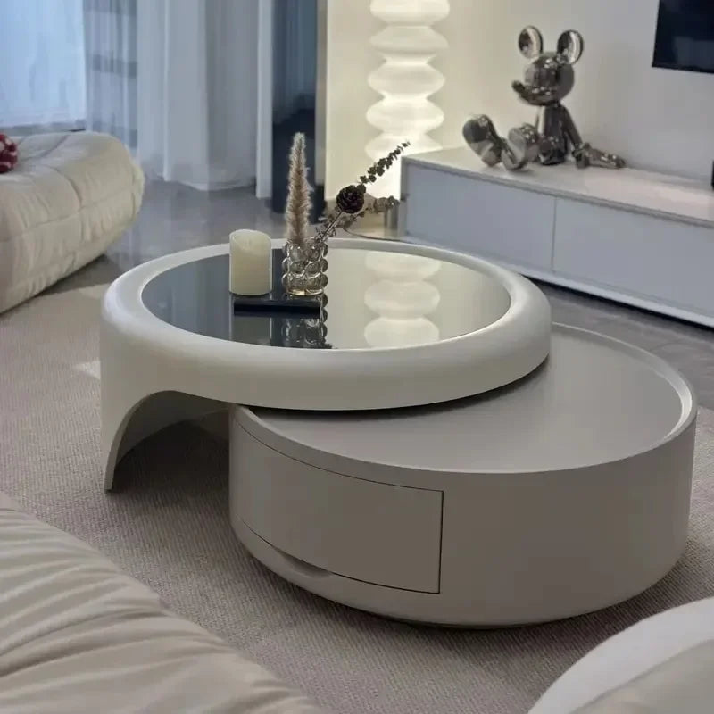 Modern Minimalist 2-in-1 Round Coffee Table