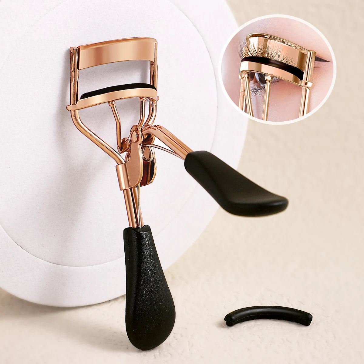 Portable Eyelash Curler with 15 Silicone Pads Lash Curling Tool