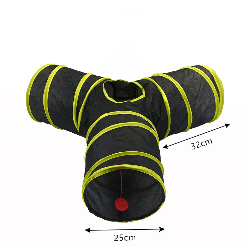 Collapsible Cat Tunnel Play Tube Toy for Indoor Outdoor Cats