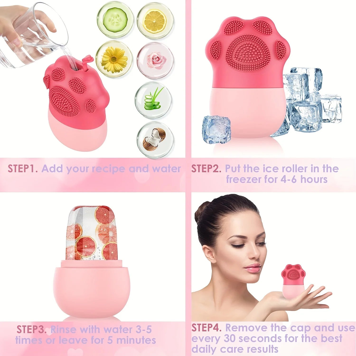 Facial Ice Roller Skin Care Tool Reduce Puffiness Face Massager