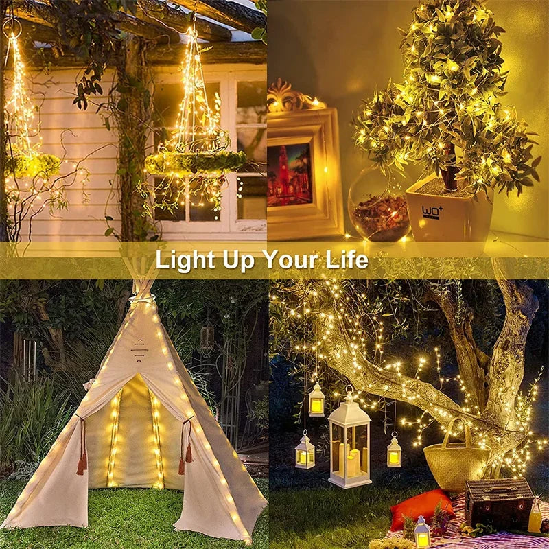 Solar LED Fairy String Lights Outdoor Waterproof Garden Patio Decor