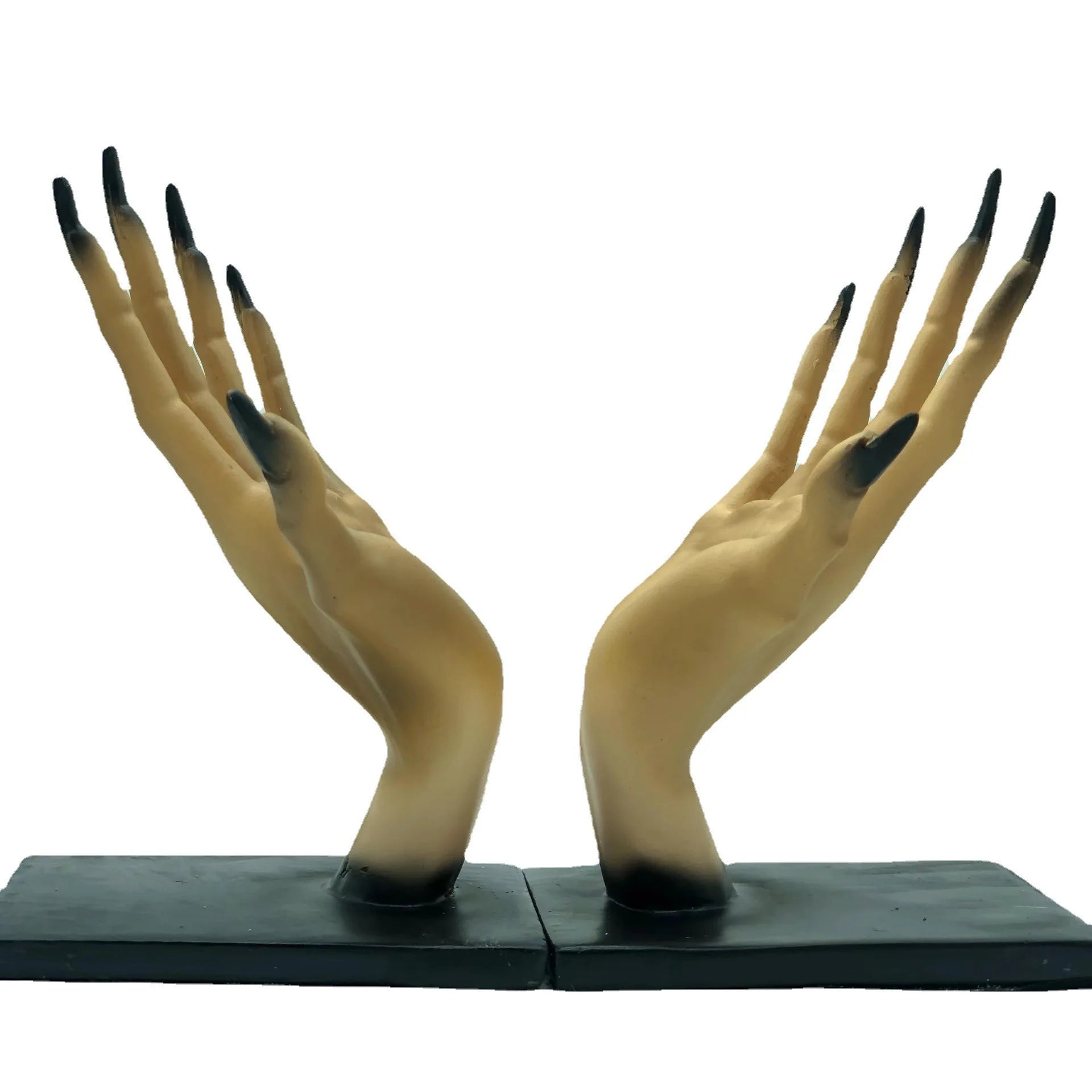 Gothic Halloween Monster Hand Bookends Spooky Shelf Decor