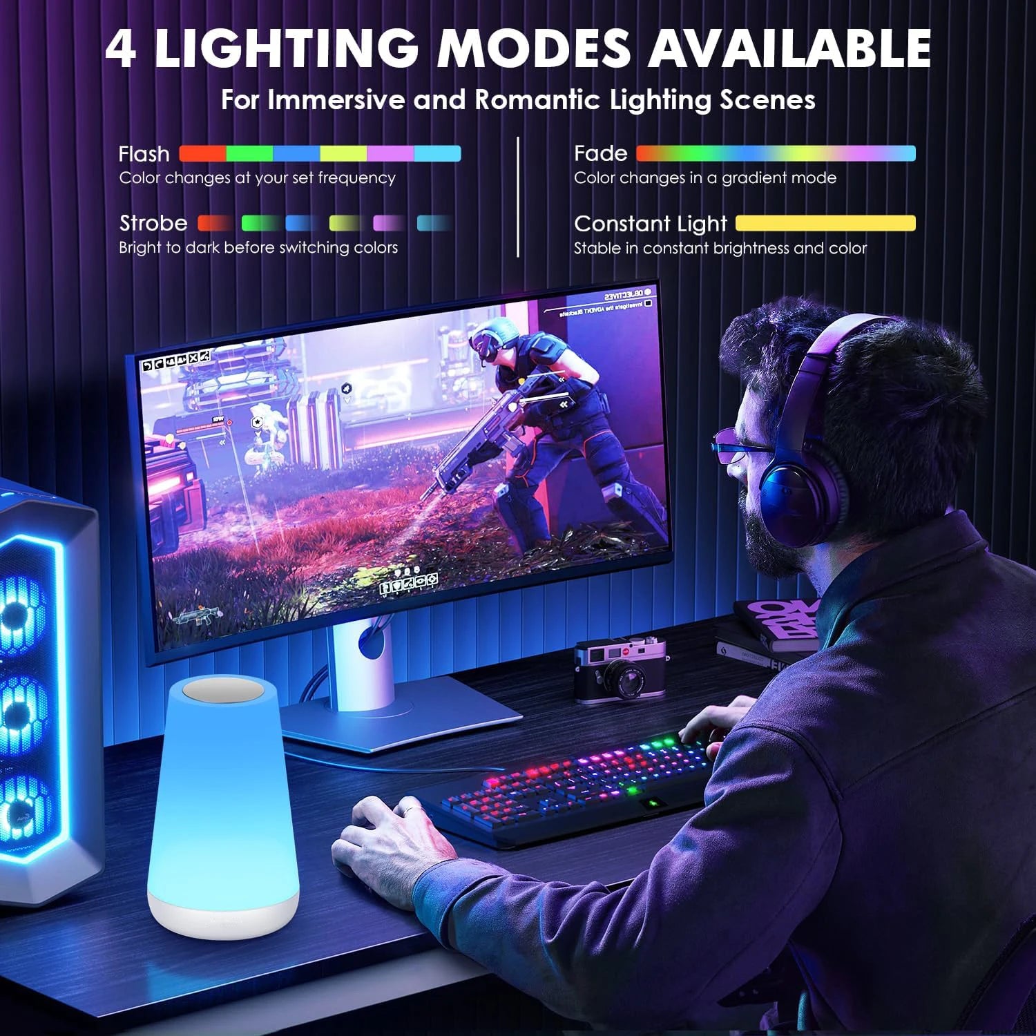 RGB Color Changing LED Night Light USB Rechargeable Touch Lamp