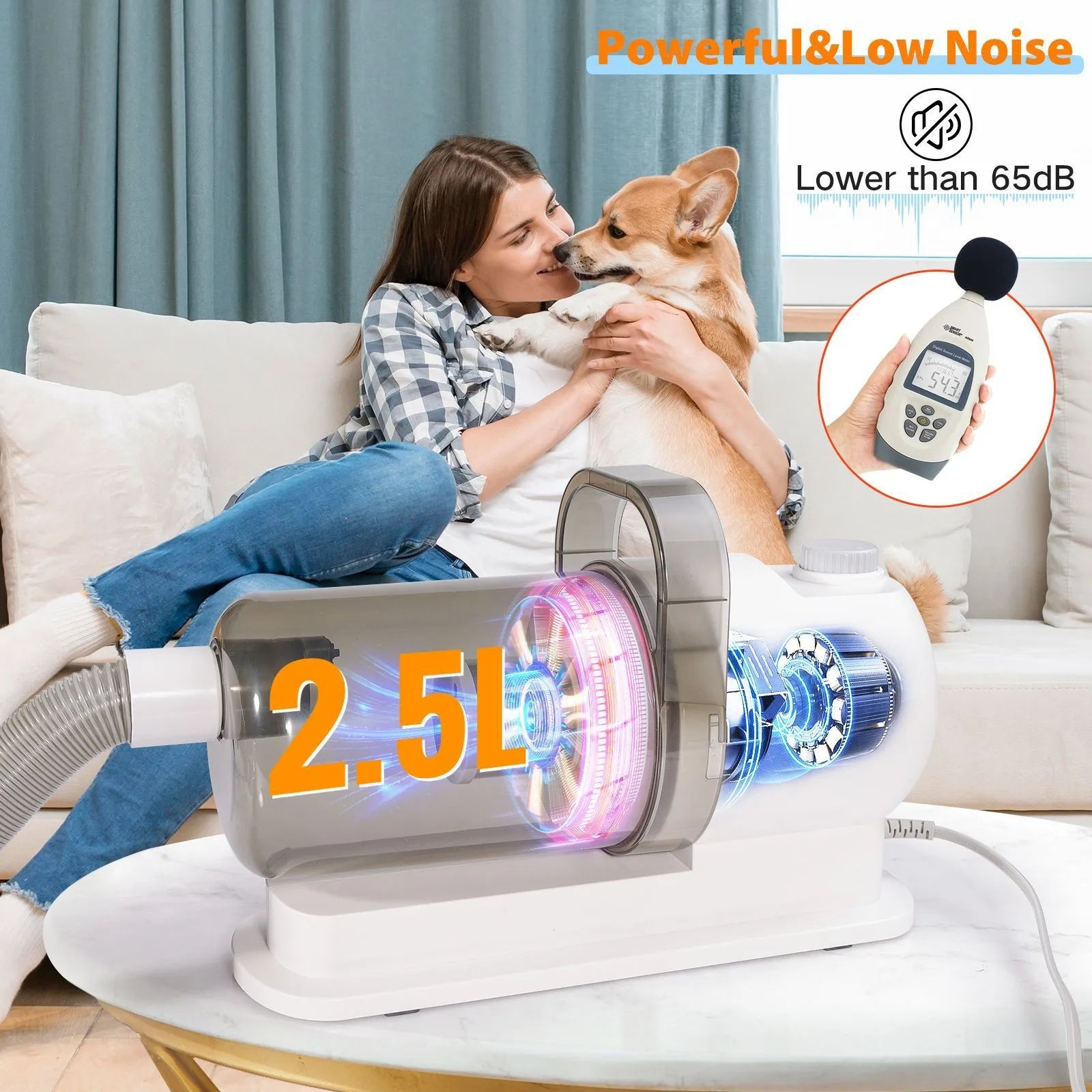 Pet Grooming Vacuum Kit Dog Cat Hair Clipper and Brush
