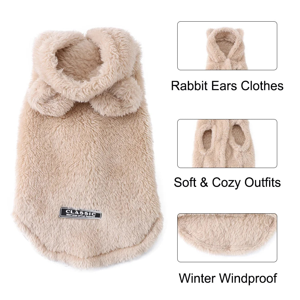 Warm Dog Hoodie Coat for Small Medium Dogs and Cats Winter Pet Jacket