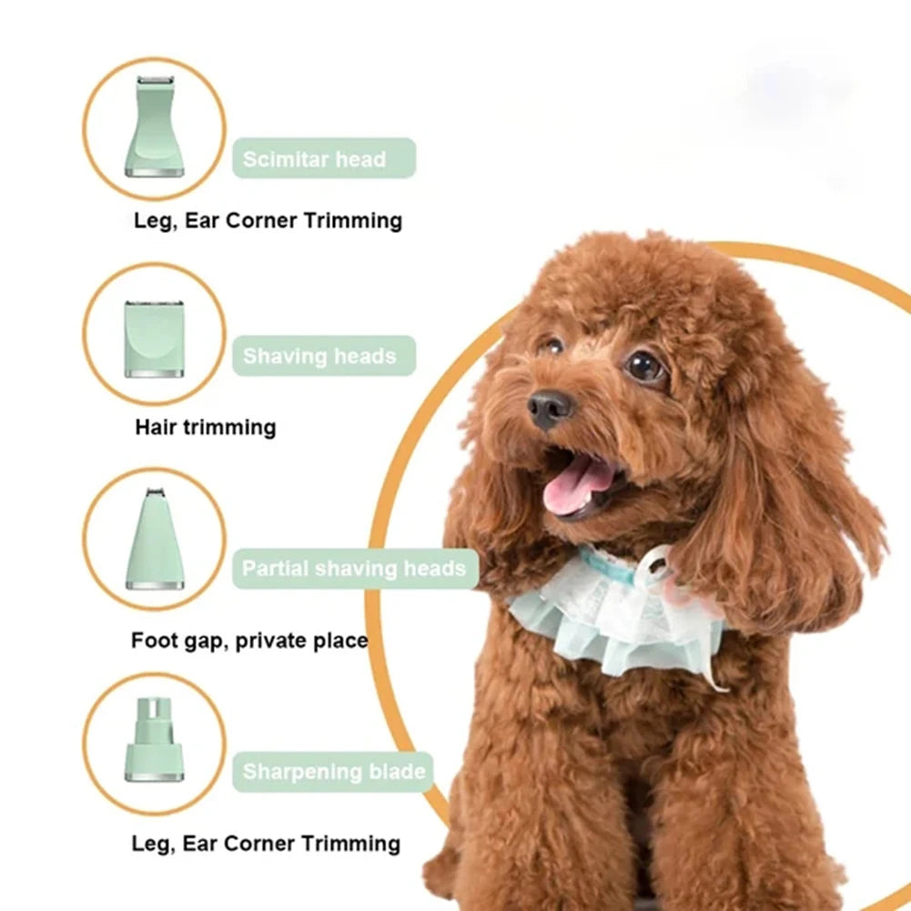 4 in 1 Electric Pet Grooming Kit Dog Cat Hair Clipper Trimmer
