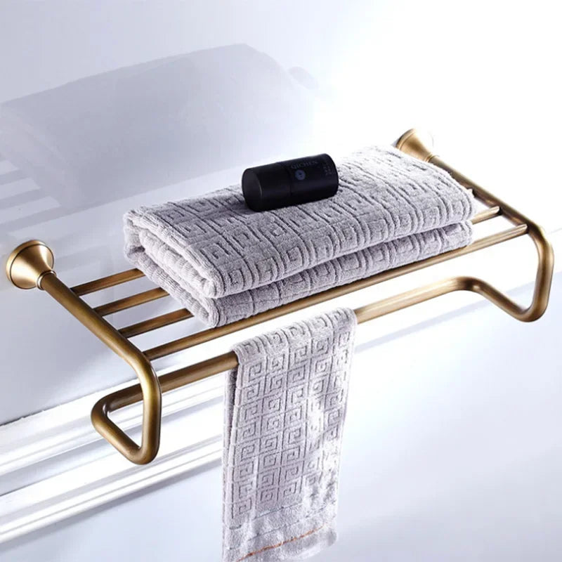 Antique Bronze Bathroom Accessories Set Towel Rack Soap Dish Holder