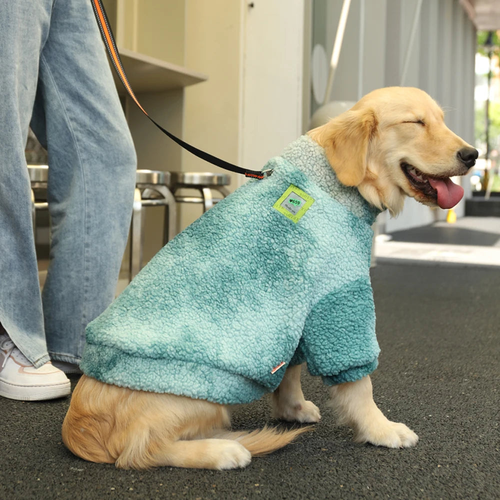 HOOPET Winter Lamb Wool Dog Jacket Windproof Coat for Large Dogs