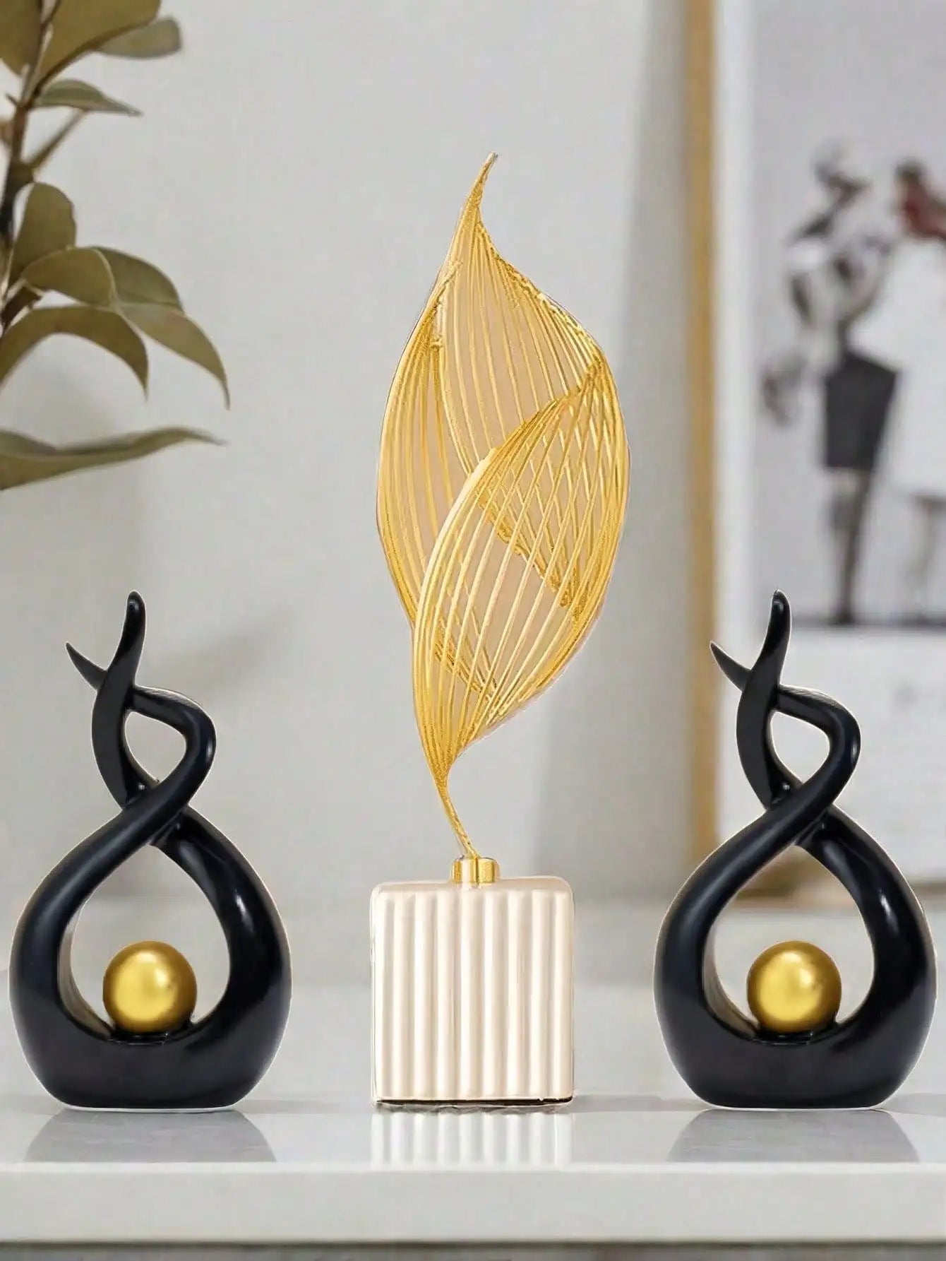 Nordic Ceramic Figurine Home Decor Statue for Living Room Desk