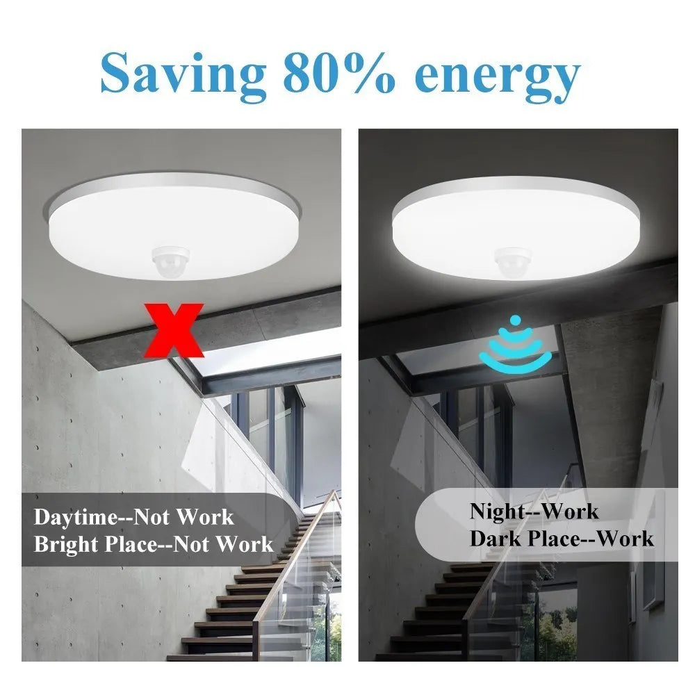 LED Ceiling Light with Motion Sensor 12W–40W Entrance Corridor Lamp