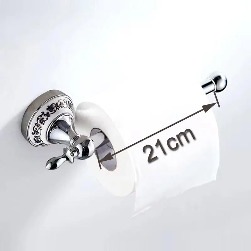 Stainless Steel Ceramic Bathroom Accessory Set Towel Bar Holder Hooks