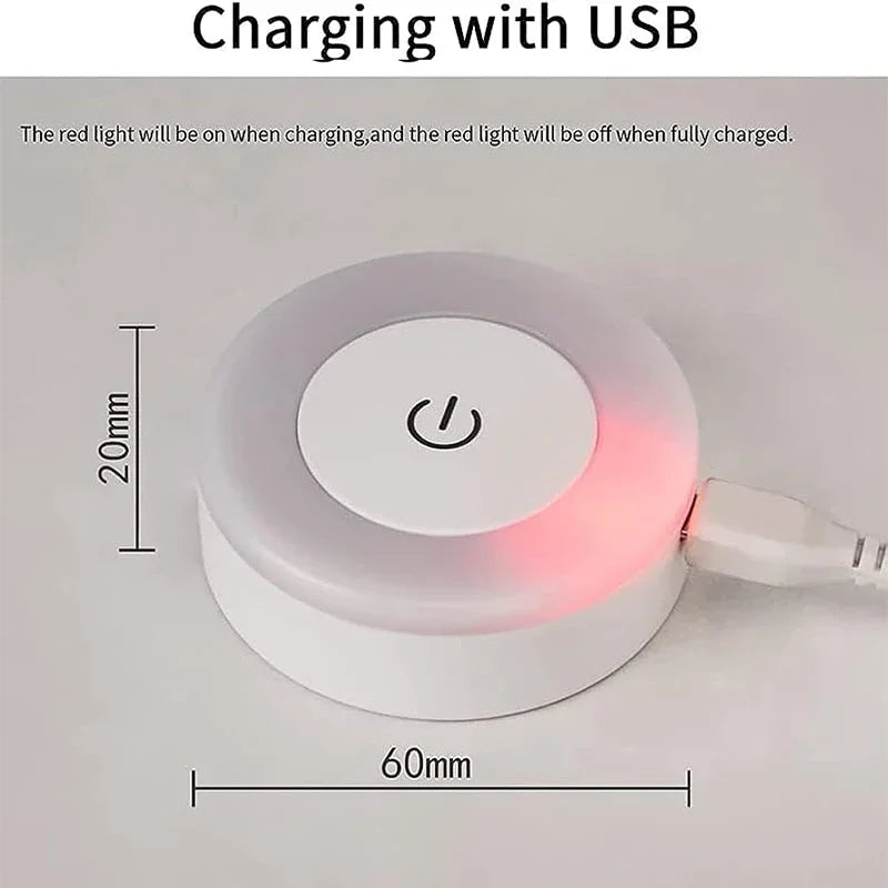 Portable USB Rechargeable LED Night Light for Bedroom and Living Room