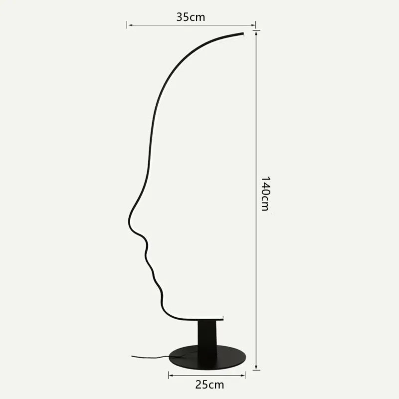 Modern Minimalist Human Face Art LED Floor Lamp