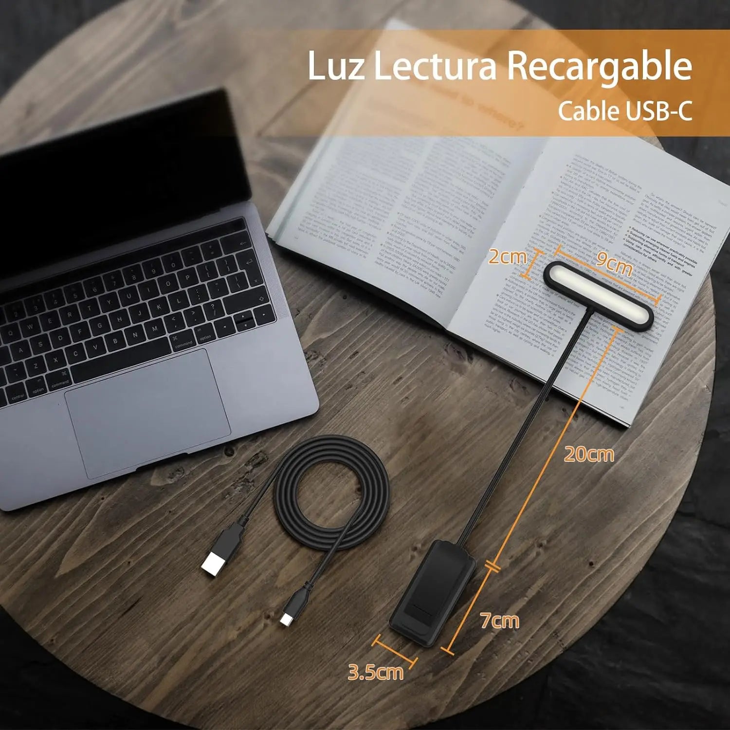 USB Rechargeable LED Book Light Clip On Reading Lamp