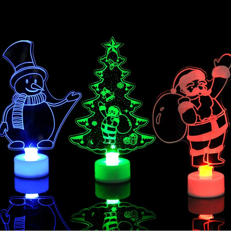 LED Snowman Mini Night Light Colorful Flashing Christmas Party Lamp