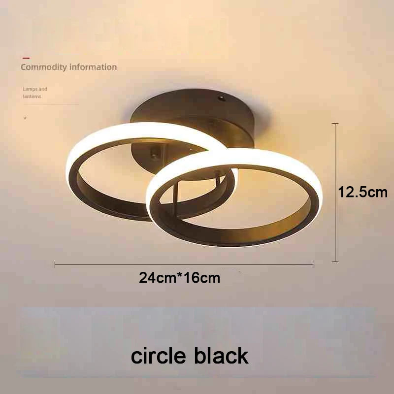 Modern LED 2 Ring Ceiling Light Creative Indoor Lighting Fixture