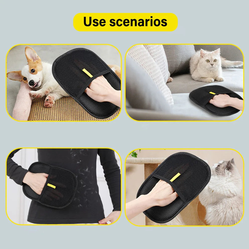 Pet Grooming Gloves Dog Cat Hair Remover Brush for Furniture