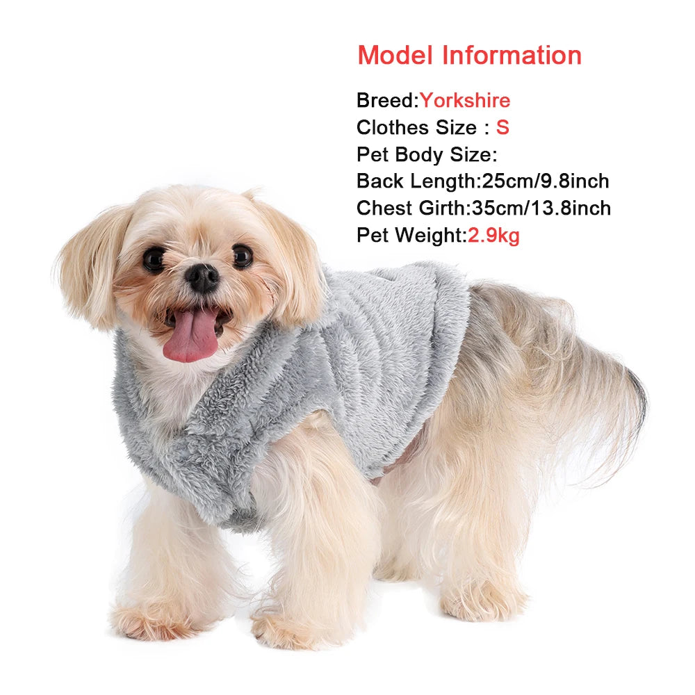 Soft Fleece Dog Hoodie Coat Warm Jacket for Small Medium Dogs and Cats