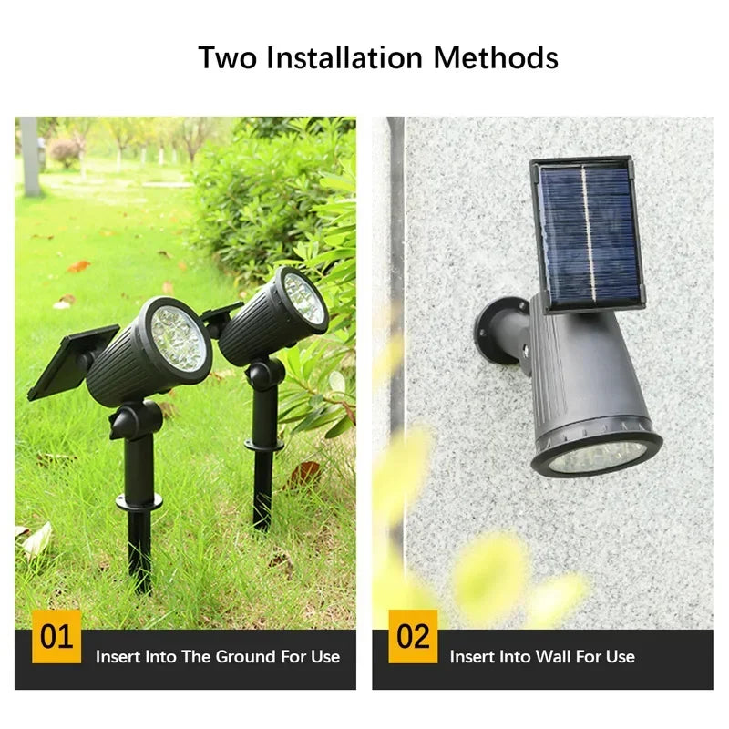 9 LED Solar Spotlight Outdoor Waterproof Adjustable Garden Light