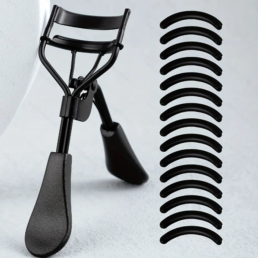 Portable Eyelash Curler with 15 Silicone Pads Lash Curling Tool