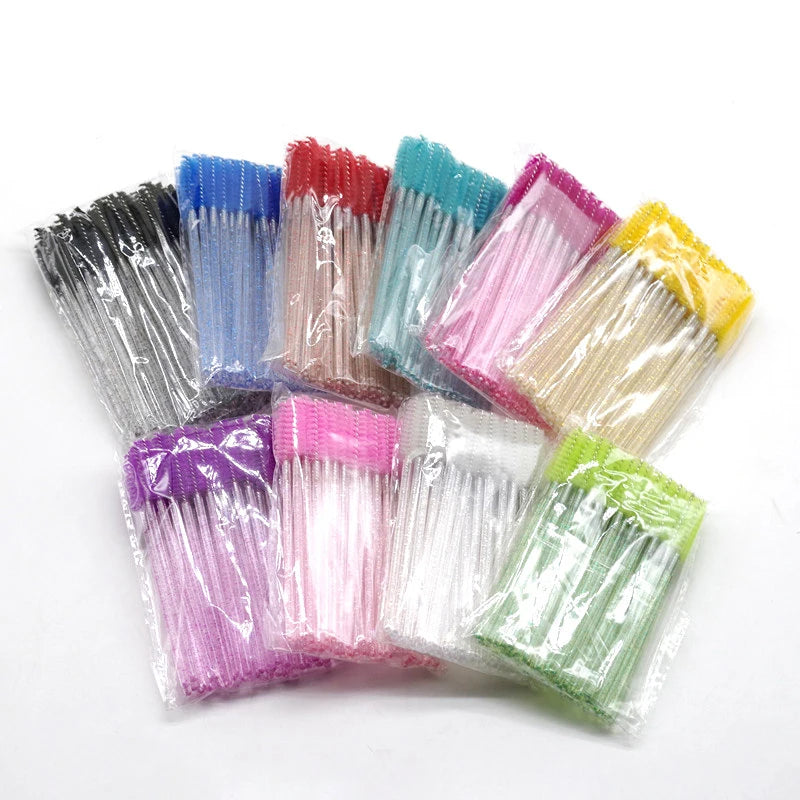 50pcs Disposable Eyelash Brushes Mascara Wand Applicator