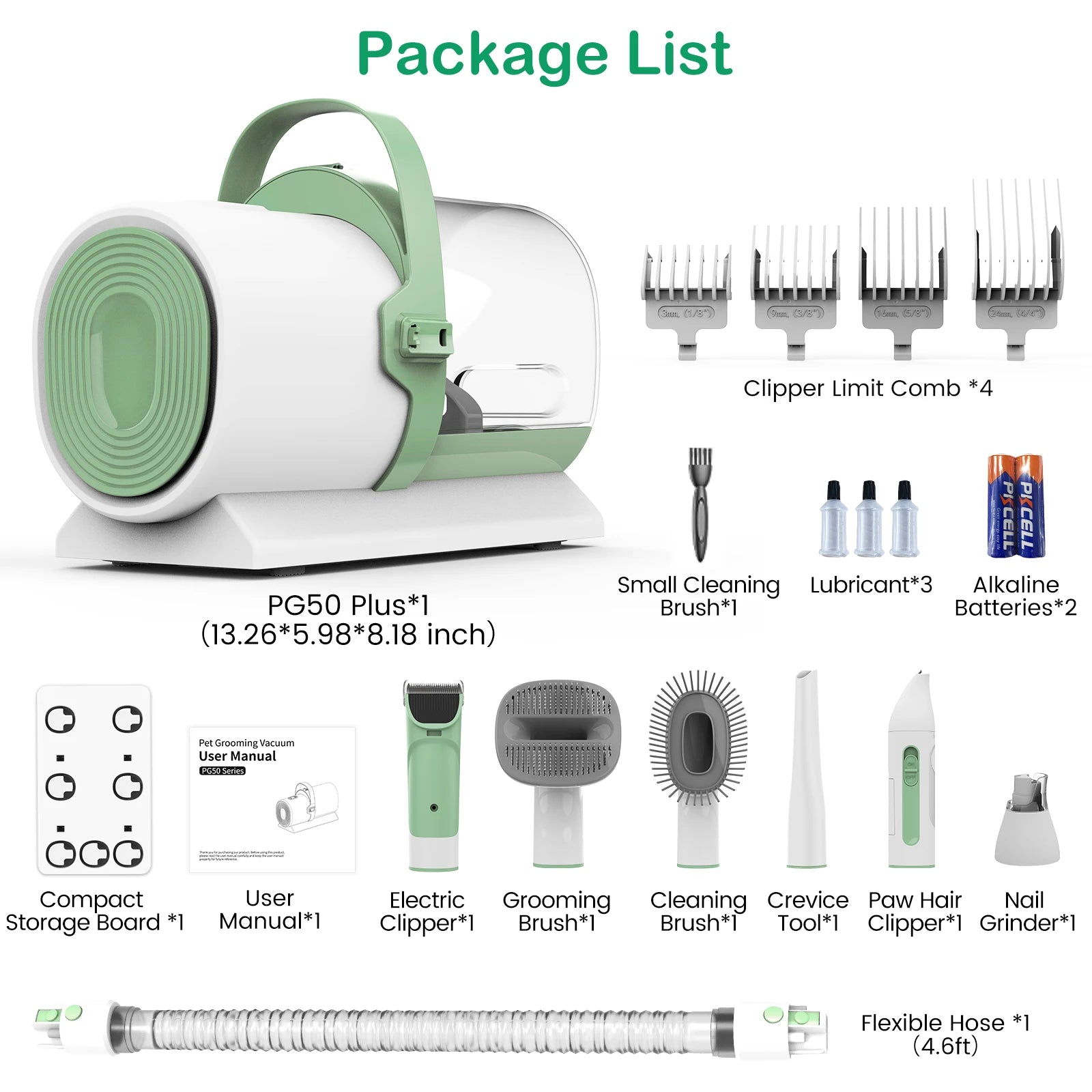 Pet Grooming Kit Dog Cat Hair Brush Nail Clipper Grinder Set
