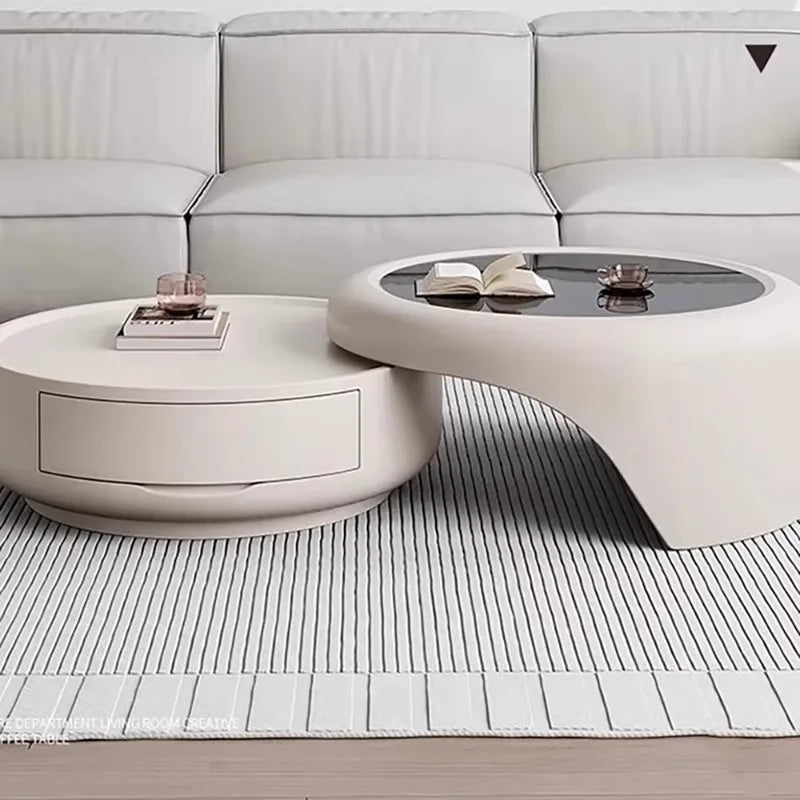 Modern Minimalist 2-in-1 Round Coffee Table