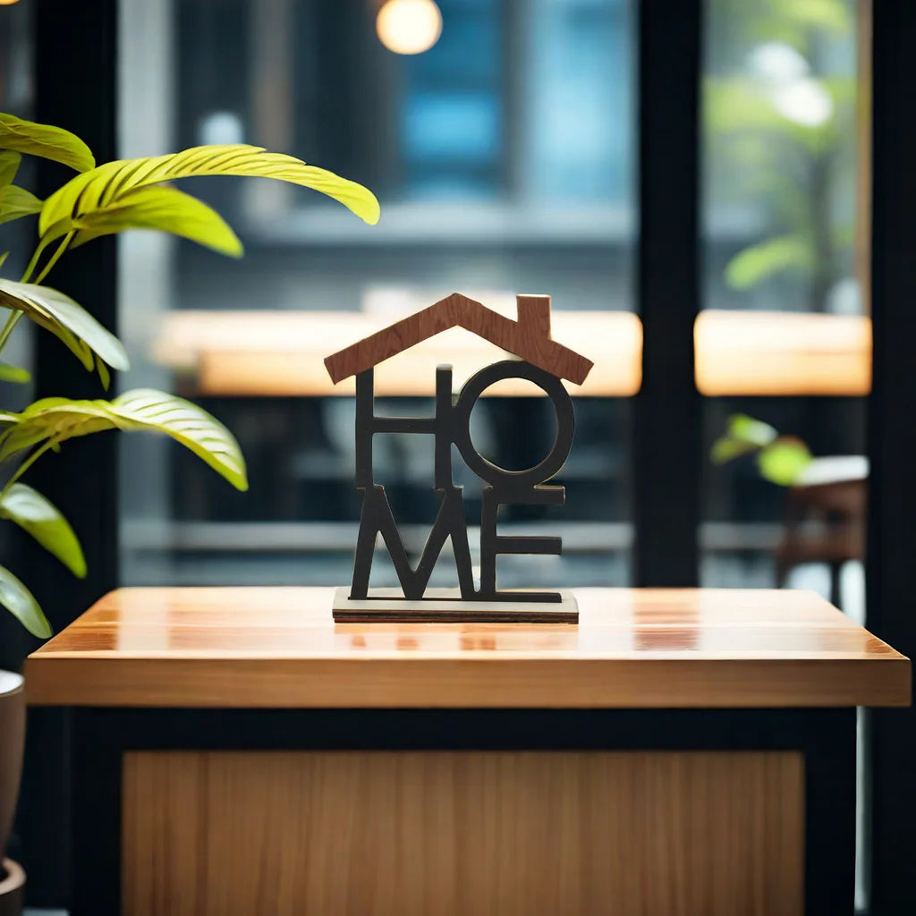 HOME LOVE Wooden Desktop Ornament Home Decor Craft