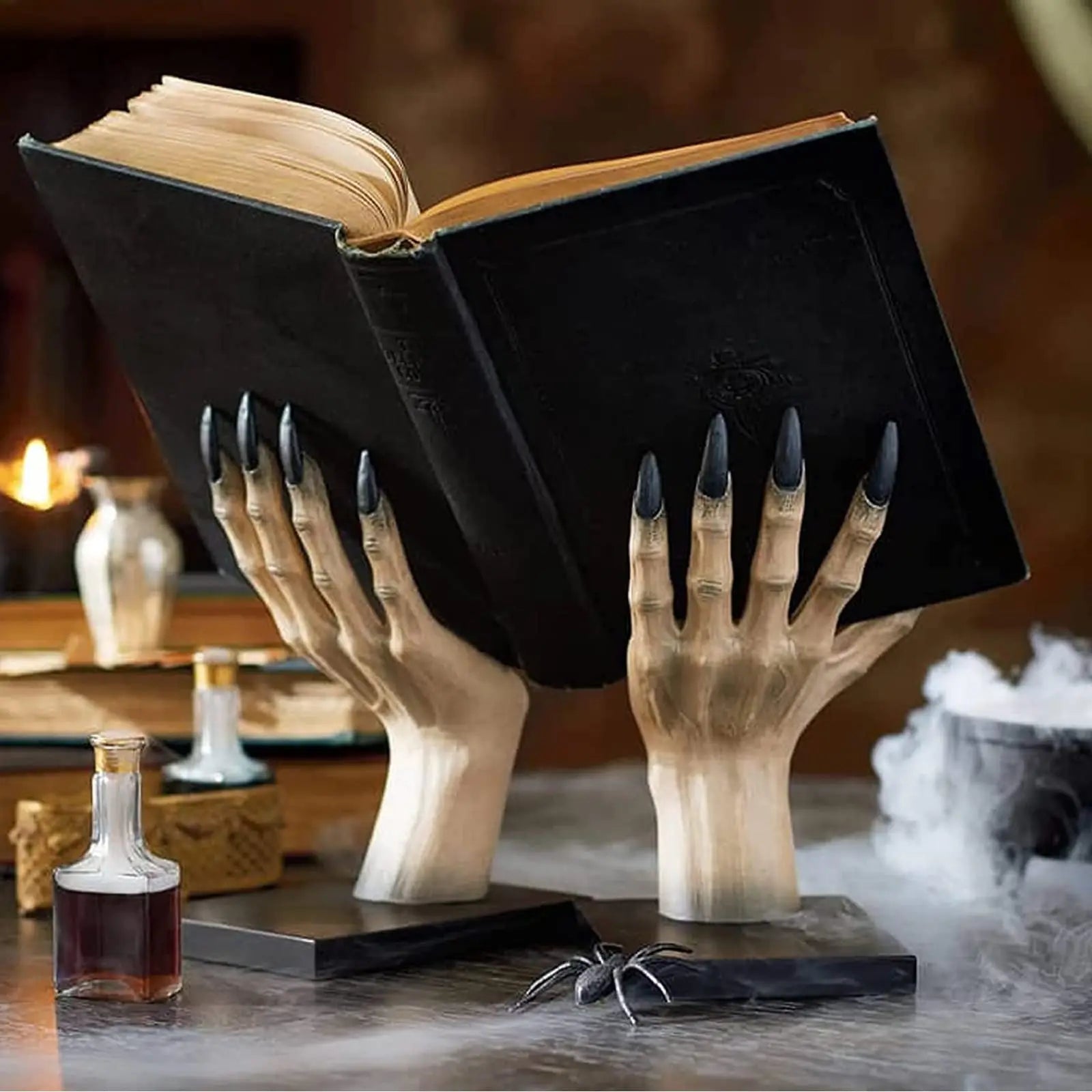 Gothic Halloween Monster Hand Bookends Spooky Shelf Decor