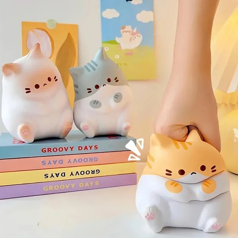 Cute Cartoon Cat Squishy Toy Slow Rebound Stress Relief Fidget Ball