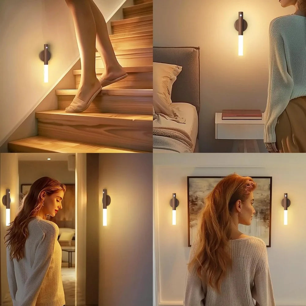 USB Rechargeable LED Motion Sensor Night Light for Cabinet Wardrobe