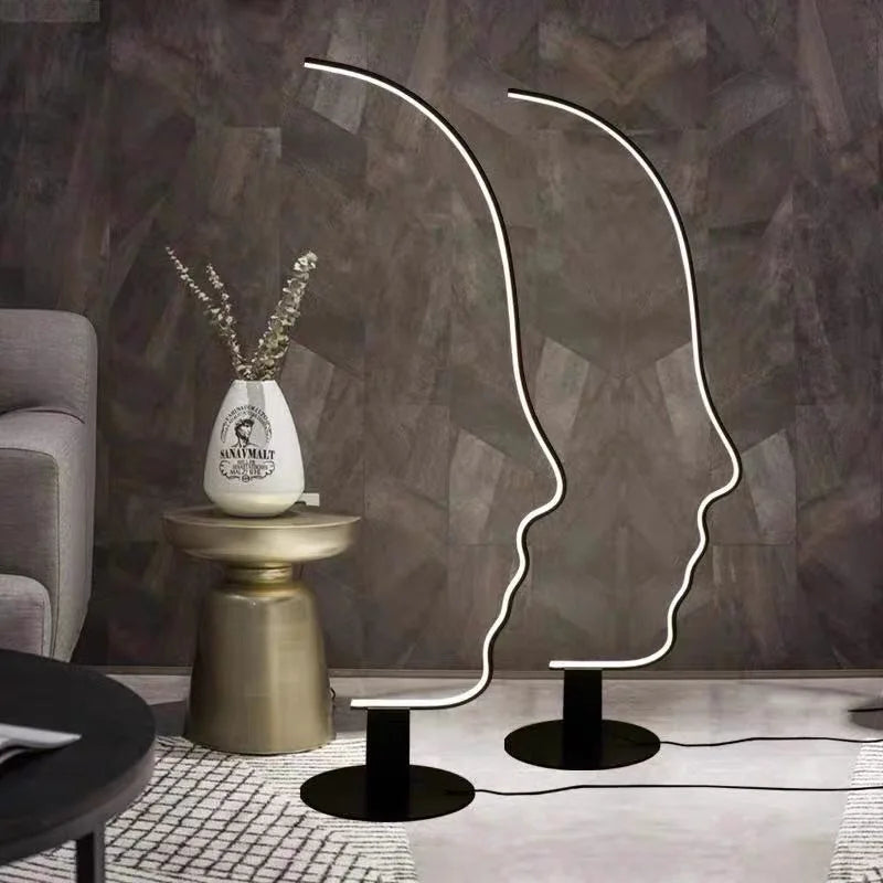 Modern Minimalist Human Face Art LED Floor Lamp