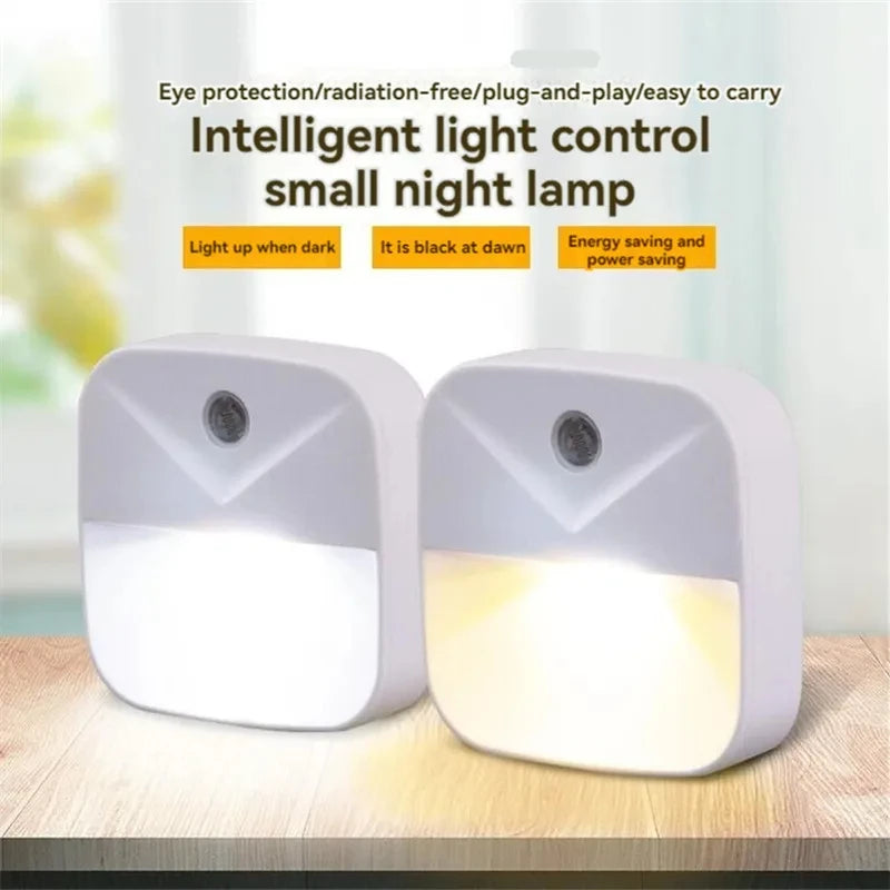 LED Smart Sensor Night Light EU Plug Wall Lamp for Hallway