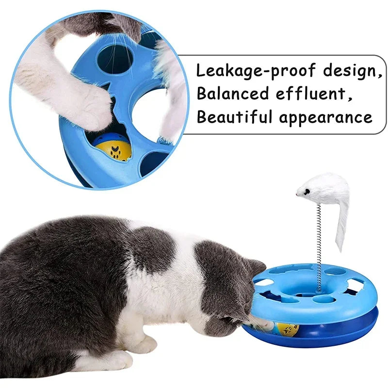 Interactive Cat Roller Track Toy with Catnip Ball and Teaser Mouse