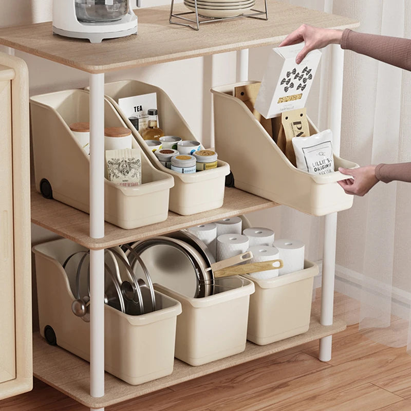 Kitchen Closet Organizer Makeup and Seasoning Storage Case with Wheels