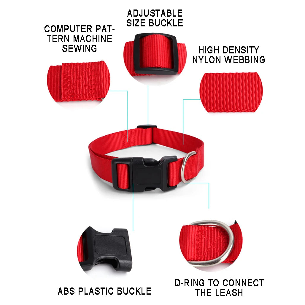 Personalized Dog Collar Custom ID Name Phone Number Nylon Collar