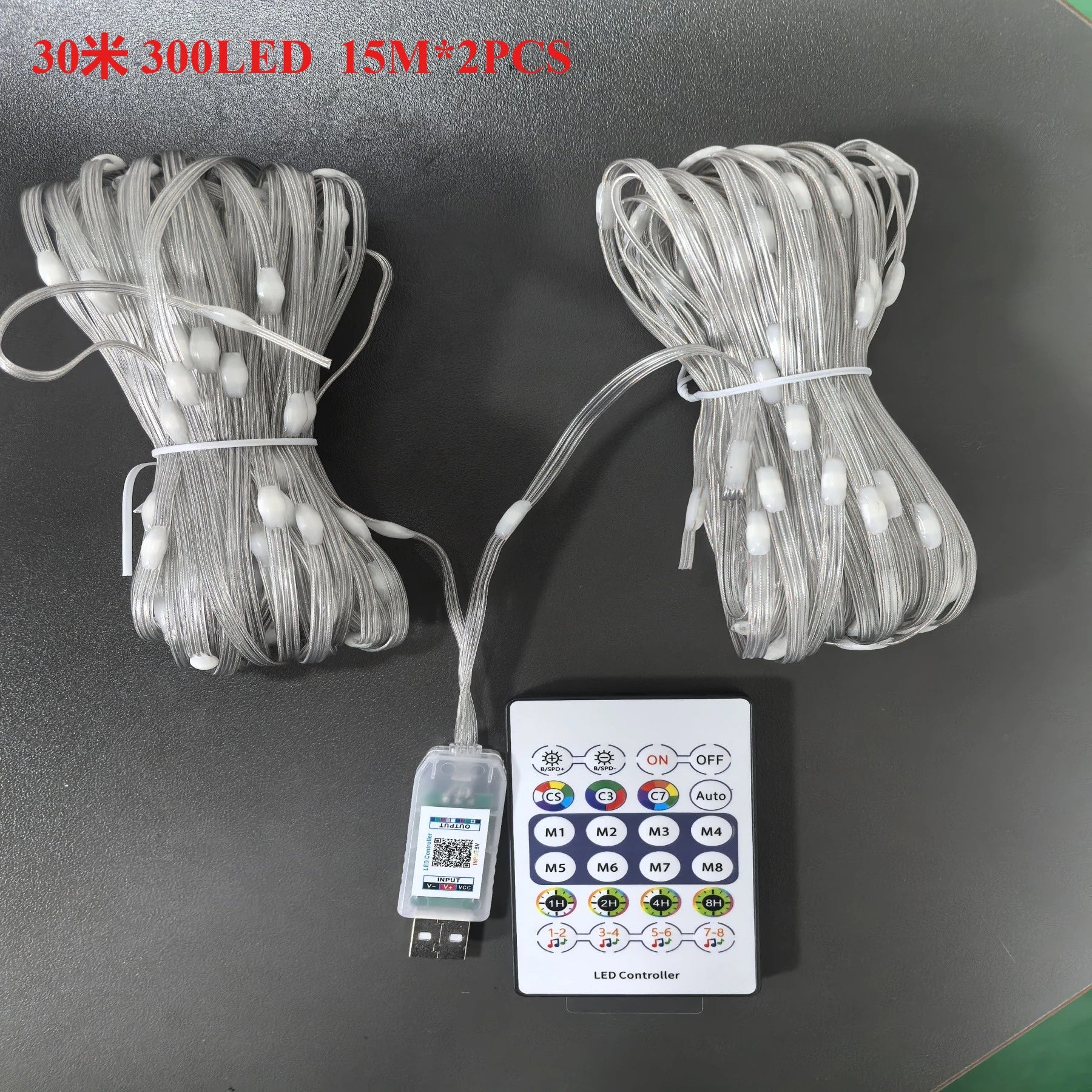 Bluetooth RGB LED String Lights Rainbow Flowing Copper Wire Festive Decor
