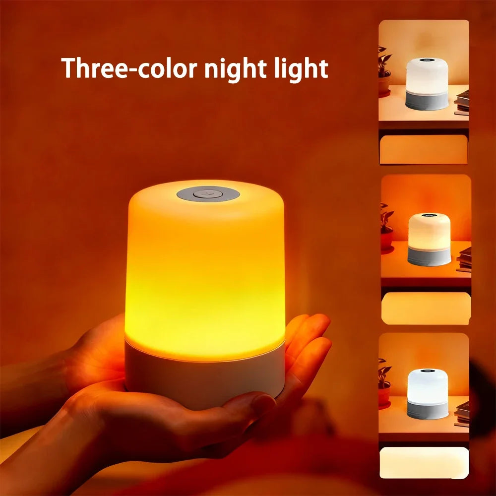 Dimmable RGB LED Night Light Rechargeable Touch Bedside Desk Lamp